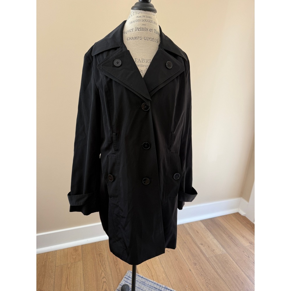 London Fog Women's Black Trench Coat Size XL